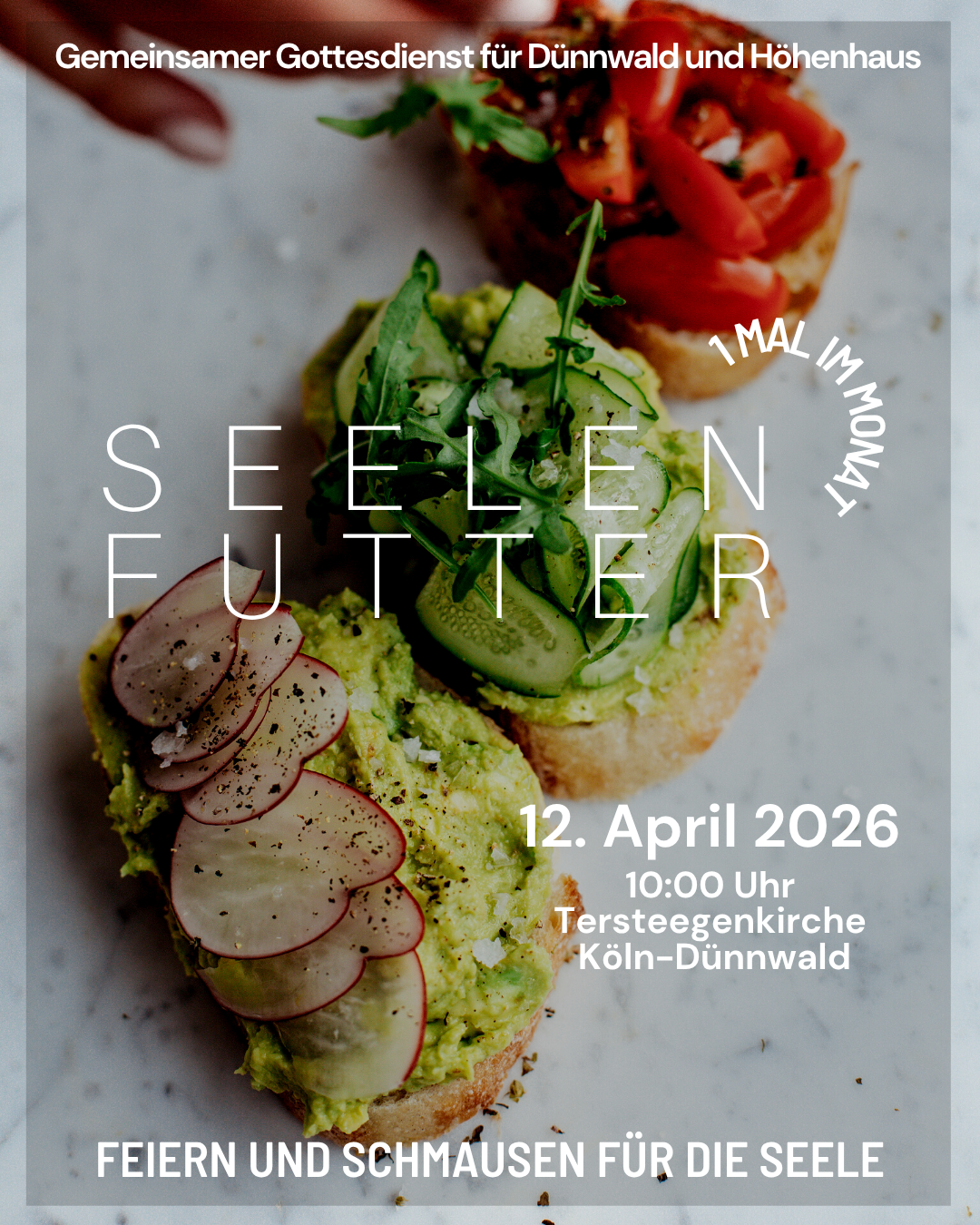 Mehr über den Artikel erfahren Seelenfutter-Gottesdienste 12.4. 24.5.